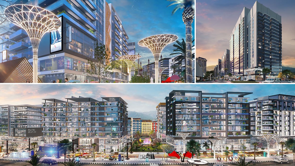 Mixed-use commercial frontage and boulevard within Downtown